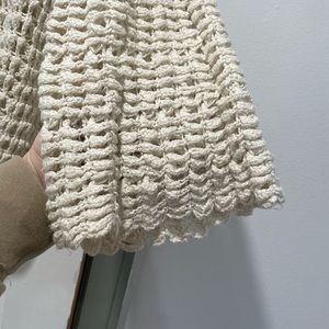 Oatmeal Crochet Bell Sleeve sweater